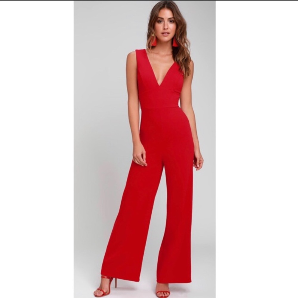 LULUS Women’s Red Jumpsuit